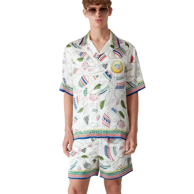 Chemise en soie à manches courtes Le Vase Brise