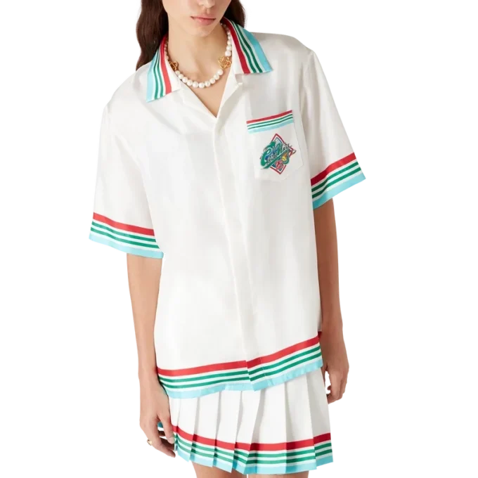 Chemise en soie à manches courtes Casa Way World Series Chemise en soie à manches courtes Casa Way World Series