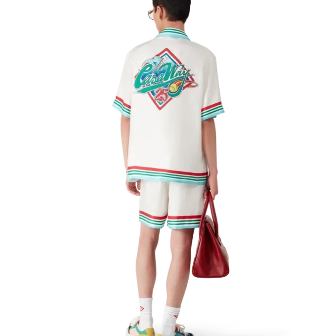 Chemise en soie à manches courtes Casa Way World Series Chemise en soie à manches courtes Casa Way World Series