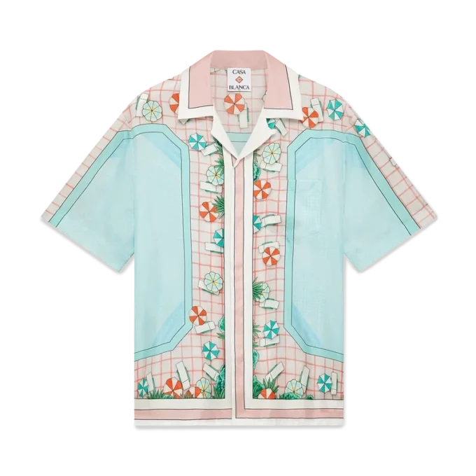 Chemise en soie à manches courtes Copacabana Chemise en soie à manches courtes Copacabana