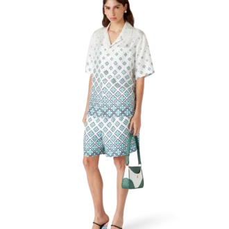 Chemise en soie à manches courtes et monogramme dégradé