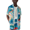 Chemise en soie à manches courtes Galaxy Court Shorts Chemise en soie à manches courtes Galaxy Court Shorts