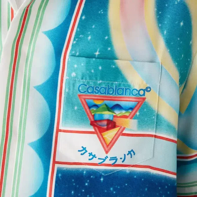 Chemise en soie à manches courtes Galaxy Court Shorts Chemise en soie à manches courtes Galaxy Court Shorts