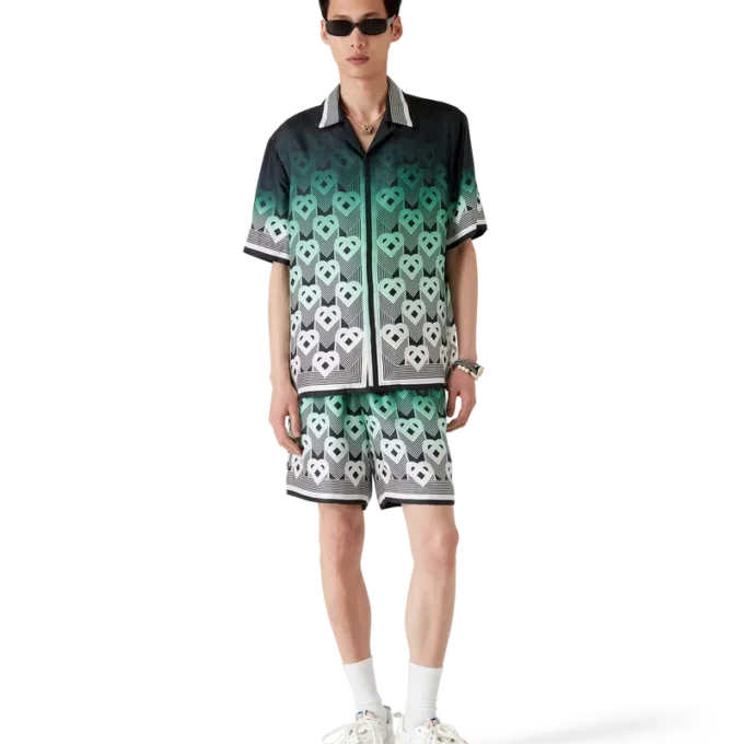 Chemise en soie à manches courtes Gradient Monogram Shorts Chemise en soie à manches courtes Gradient Monogram Shorts