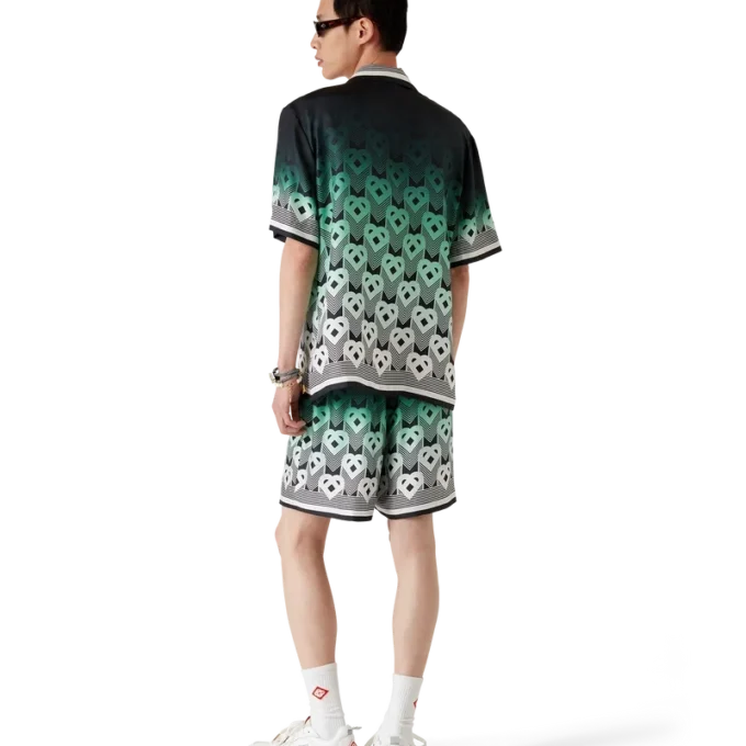 Chemise en soie à manches courtes Gradient Monogram Shorts Chemise en soie à manches courtes Gradient Monogram Shorts