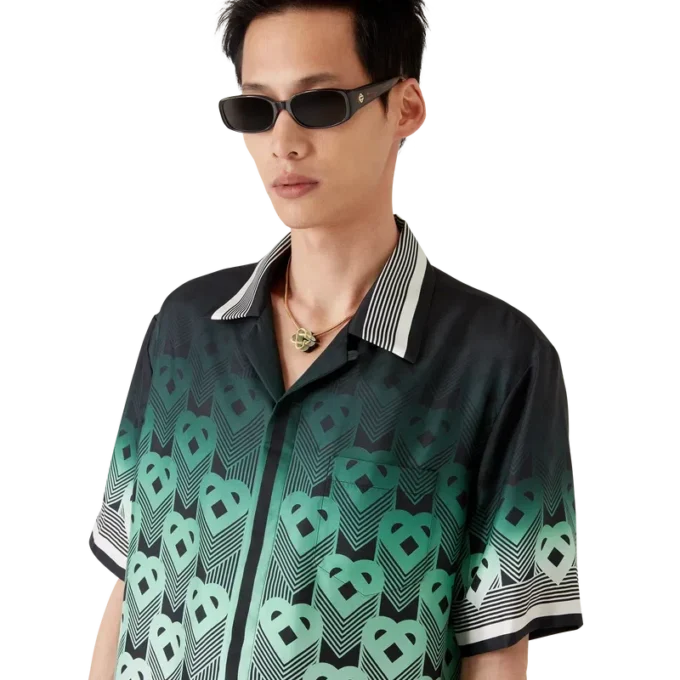 Chemise en soie à manches courtes Gradient Monogram Shorts Chemise en soie à manches courtes Gradient Monogram Shorts