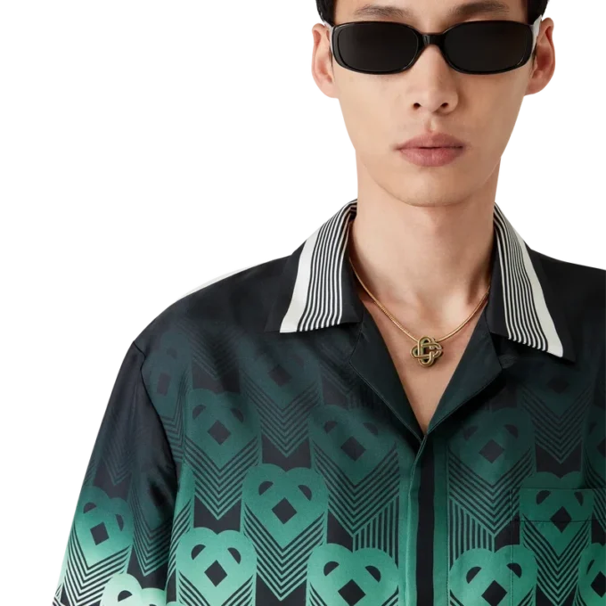 Chemise en soie à manches courtes Gradient Monogram Shorts Chemise en soie à manches courtes Gradient Monogram Shorts