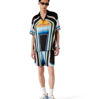 Chemise en soie à manches courtes Graphic Mountain Shorts