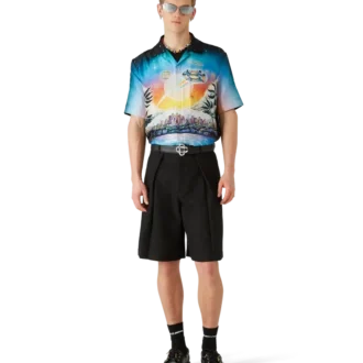 Chemise en soie à manches courtes La Pramonition