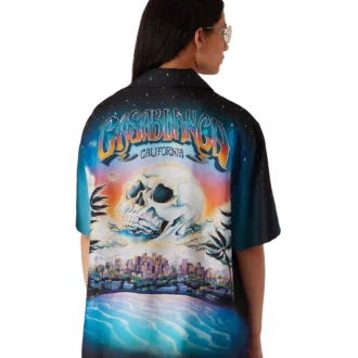 Chemise en soie à manches courtes La Pramonition