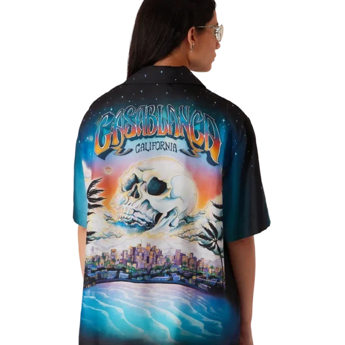 Chemise en soie à manches courtes La Pramonition