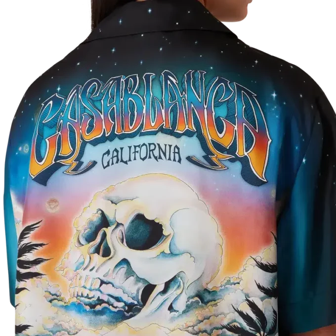 Chemise en soie à manches courtes La Pramonition