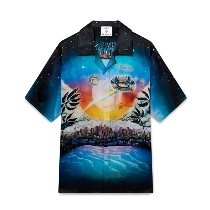 Chemise en soie à manches courtes La Pramonition