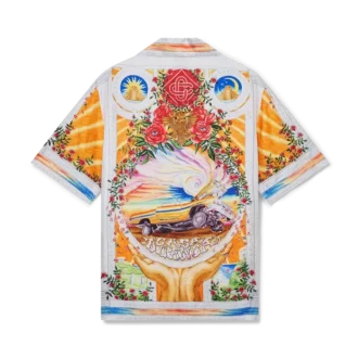 Chemise en soie à manches courtes La Tornade De Rose Short Sleeve