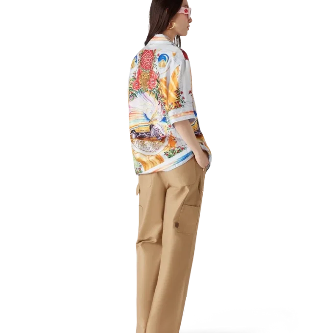 Chemise en soie à manches courtes La Tornade De Rose Short Sleeve Chemise en soie à manches courtes La Tornade De Rose Short Sleeve