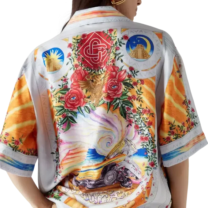 Chemise en soie à manches courtes La Tornade De Rose Short Sleeve Chemise en soie à manches courtes La Tornade De Rose Short Sleeve