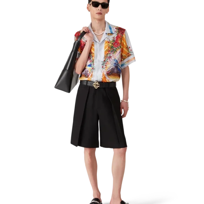 Chemise en soie à manches courtes La Tornade De Rose Short Sleeve Chemise en soie à manches courtes La Tornade De Rose Short Sleeve
