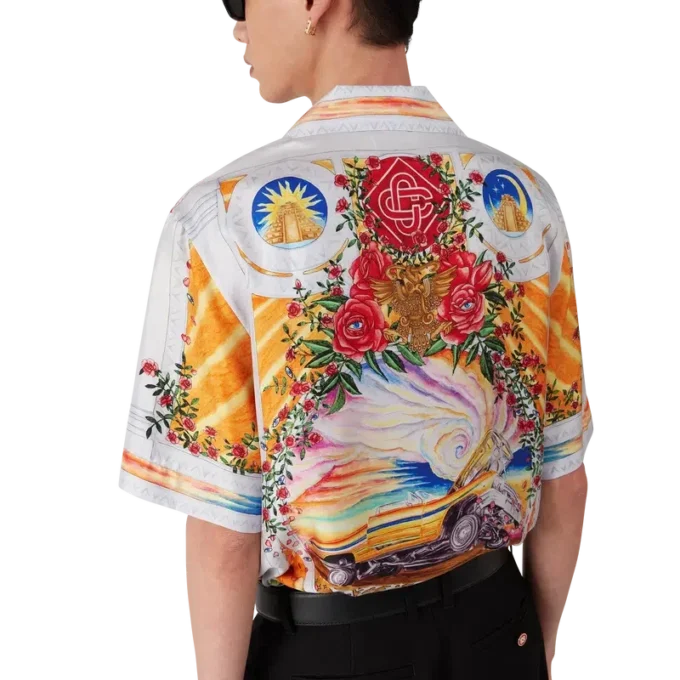 Chemise en soie à manches courtes La Tornade De Rose Short Sleeve Chemise en soie à manches courtes La Tornade De Rose Short Sleeve
