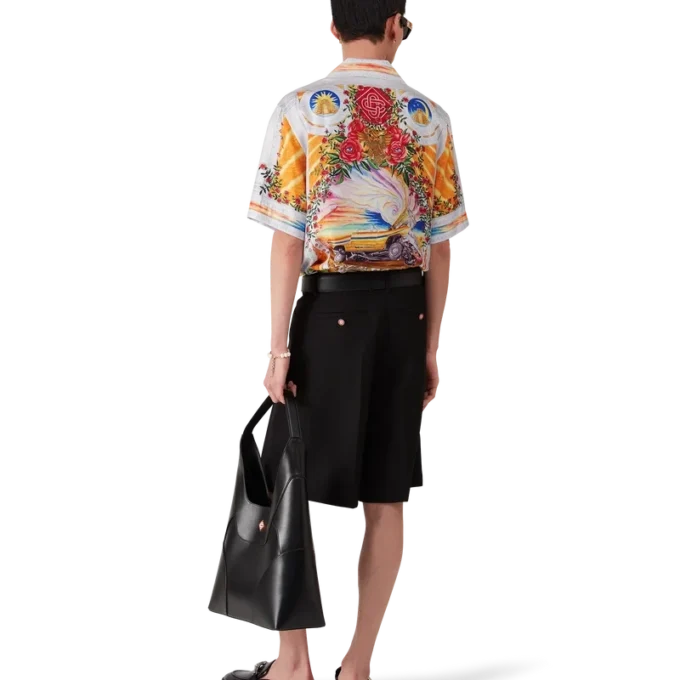 Chemise en soie à manches courtes La Tornade De Rose Short Sleeve Chemise en soie à manches courtes La Tornade De Rose Short Sleeve