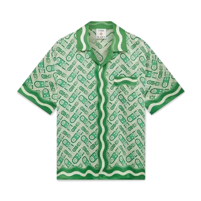 Chemise en soie à manches courtes Ping Pong Chemise en soie à manches courtes Ping Pong