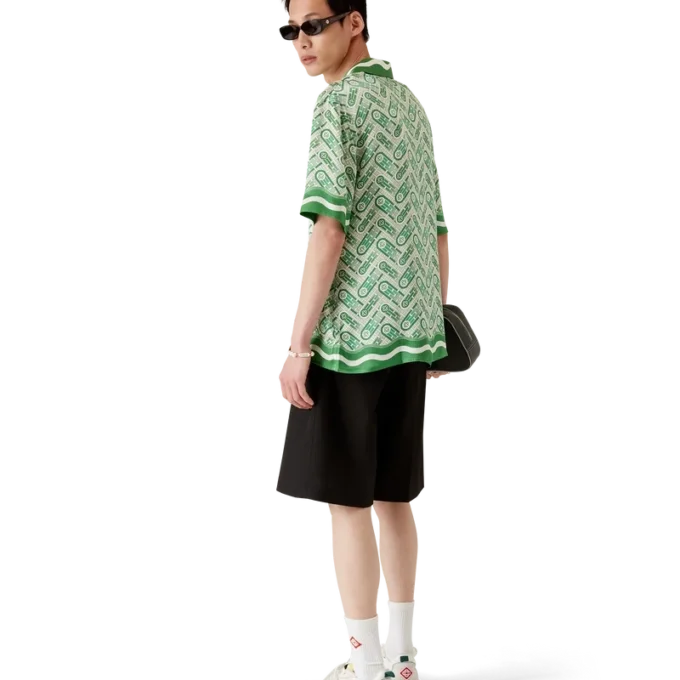 Chemise en soie à manches courtes Ping Pong Chemise en soie à manches courtes Ping Pong