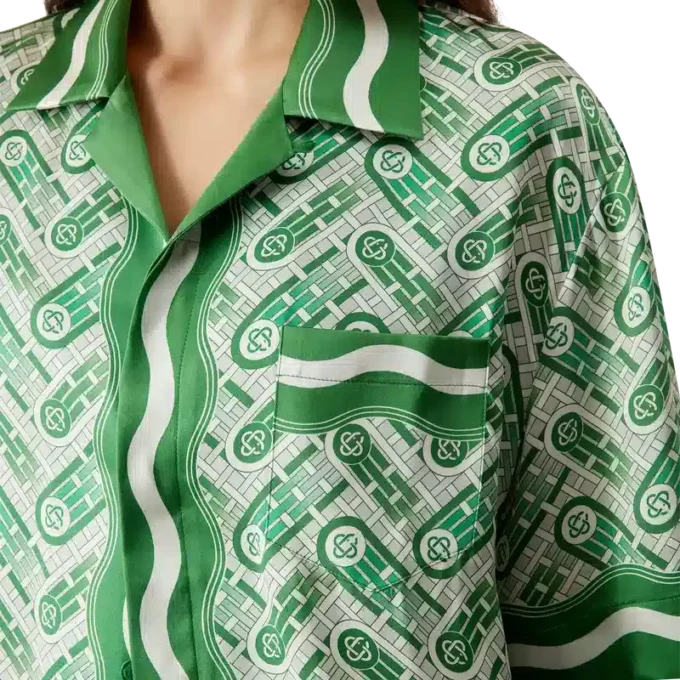 Chemise en soie à manches courtes Ping Pong Chemise en soie à manches courtes Ping Pong