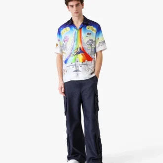 Chemise en soie à manches courtes Solid Grooves