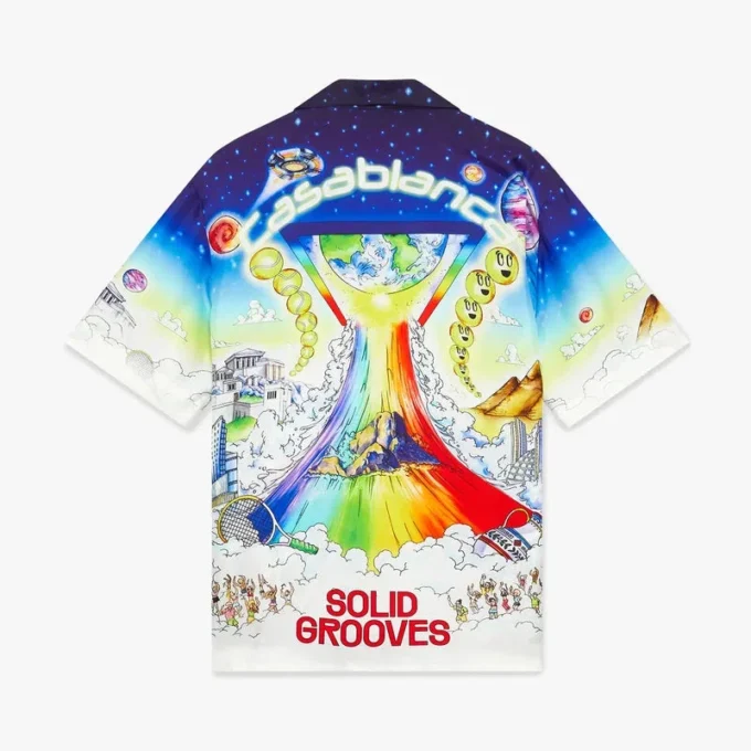 Chemise en soie à manches courtes Solid Grooves Chemise en soie à manches courtes Solid Grooves