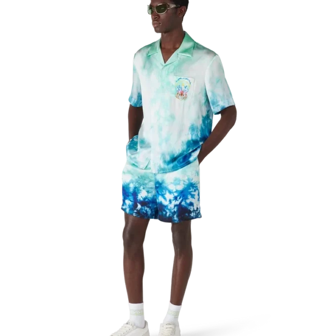 Chemise en soie à manches courtes Surf Lotus Shorts Chemise en soie à manches courtes Surf Lotus Shorts