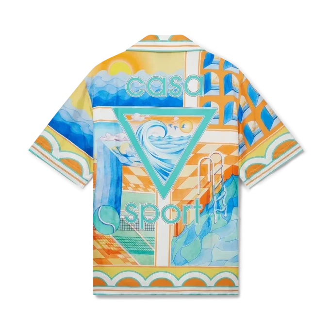 Chemise en soie à manches courtes Surreal Pool Shorts Chemise en soie à manches courtes Surreal Pool Shorts