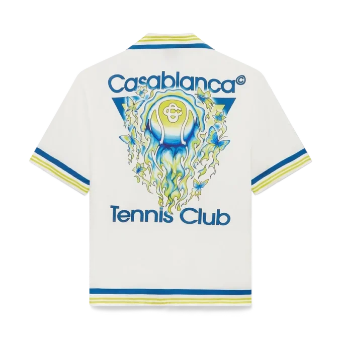 Chemise en soie à manches courtes Tennis Club Chemise en soie à manches courtes Tennis Club