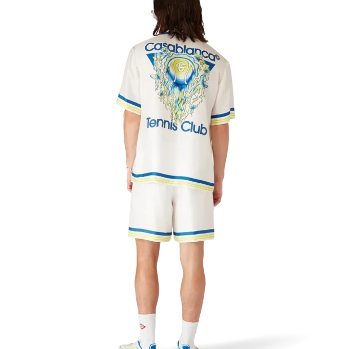 Chemise en soie à manches courtes Tennis Club Chemise en soie à manches courtes Tennis Club