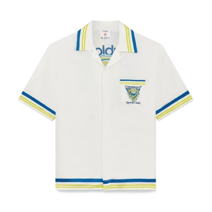 Chemise en soie à manches courtes Tennis Club Chemise en soie à manches courtes Tennis Club