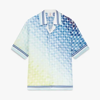 Chemise en soie à manches courtes Tennis Tile dégradée