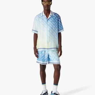 Chemise en soie à manches courtes Tennis Tile dégradée