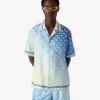 Chemise en soie à manches courtes Tennis Tile dégradée Chemise en soie à manches courtes Tennis Tile dégradée