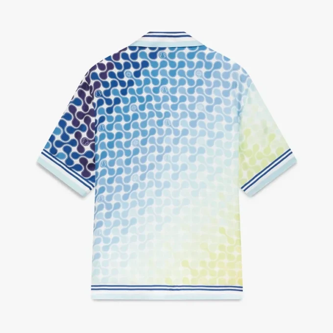 Chemise en soie à manches courtes Tennis Tile dégradée Chemise en soie à manches courtes Tennis Tile dégradée