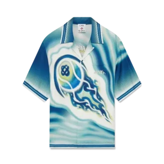 Chemise en soie à manches courtes « The Art of the Serve »