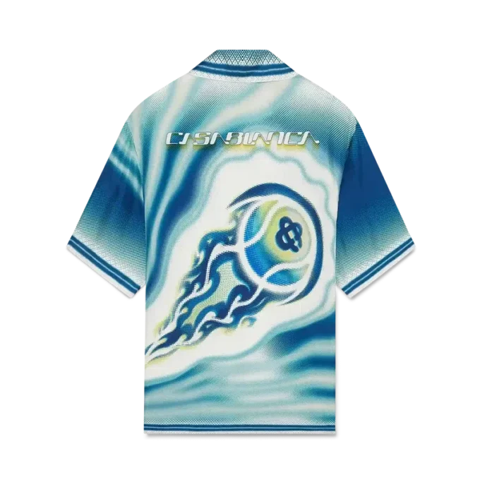 Chemise en soie à manches courtes « The Art of the Serve »