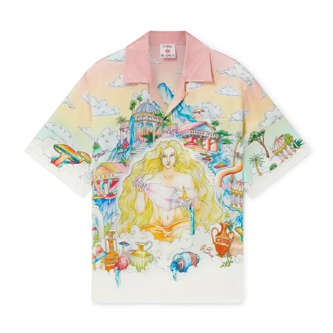 Chemise en soie à manches courtes « The Road to Knowledge » Chemise en soie à manches courtes « The Road to Knowledge »