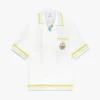 Chemise en soie à manches courtes « White Tennis Landscape » en shorts Chemise en soie à manches courtes « White Tennis Landscape » en shorts