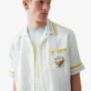 Chemise en soie à manches courtes « White Tennis Landscape » en shorts Chemise en soie à manches courtes « White Tennis Landscape » en shorts