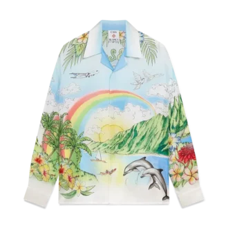 Chemise en soie à manches longues Aloha