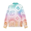 Chemise en soie à manches longues avec logo en demi-teintes Chemise en soie à manches longues avec logo en demi-teintes