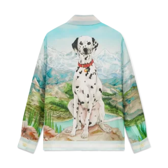 Chemise en soie à manches longues Dalmatian a La Montagne