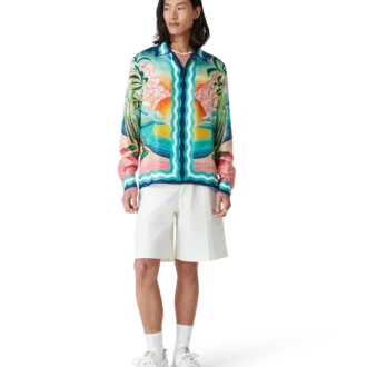 Chemise en soie à manches longues Danse De La Mer