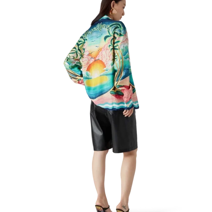 Chemise en soie à manches longues Danse De La Mer