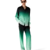 Chemise en soie à manches longues en jacquard Gradient Ping Pong Chemise en soie à manches longues en jacquard Gradient Ping Pong