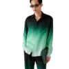 Chemise en soie à manches longues en jacquard Gradient Ping Pong Chemise en soie à manches longues en jacquard Gradient Ping Pong