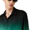 Chemise en soie à manches longues en jacquard Gradient Ping Pong Chemise en soie à manches longues en jacquard Gradient Ping Pong